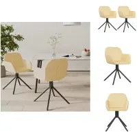 vidaXL Chaise de salle à manger 2 pcs. Pivotant Crème Velours - Chaises de salle à manger