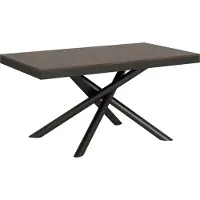 Itamoby - Table extensible 160/264x90 cm Famas Evolution noyer cadre et pieds anthracite