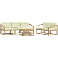 vidaXL Ensemble de salon de jardin 6 pièces, blanc et crème