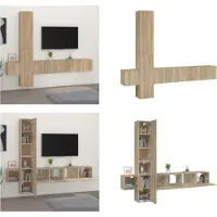 vidaXL 5 pcs. Armoire TV Sonoma chêne bois composite - Ensemble d'armoires TV - Ensembles d'armoires TV - Meuble-paroi