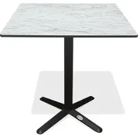 DCB Groupe Table carrée de jardin en acier et plateau HPL