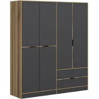 Skye Decor , Elina - 7199, armoire, doré, panneaux de particules 100 % mélaminés, 185 x 52 x 208 cm