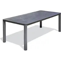 DCB Groupe Table de jardin 8 places alu plateau céramique sur verre