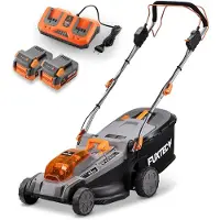FUXTEC Tondeuse à gazon sans fil 40 V FX-E2RM43PRO | batterie et chargeur inclus | vitesse FlexSpeed | largeur de coupe de 43 cm | traction | fonction de mulching