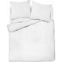 Detexpol Linge de lit Adamash 160x200 blanc uni rayures 1 cm Pur