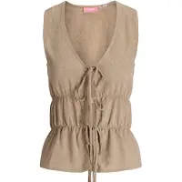 Jack & Jones Almira Linen Jjxx Sleeveless Blouse Beige XS Femme