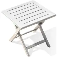DCB Groupe Table basse de jardin pliante en aluminium