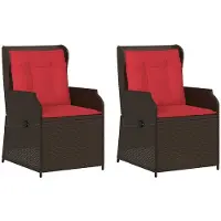 vidaXL Banc de jardin 2 pièces, brun, en polyrotin