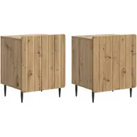 vidaXL Cabinet de chevet 2 pcs Chêne artisanal 43 x 34,5 x 52 cm