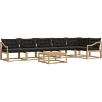 vidaXL Ensemble de canapés d'extérieur , 7 pièces, blanc et noir, 79 x 79 x 37 cm