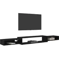 vidaXL Meuble TV mural Montage mural Chêne noir 220 x 28 x 21 cm