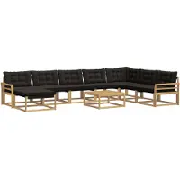 vidaXL Ensemble de canapés d'extérieur , 9 pièces, blanc et noir, 79 x 79 x 37 cm