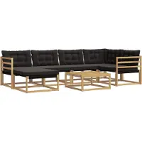 vidaXL Ensemble de canapés d'extérieur , 7 pièces, blanc et noir, 79 x 79 x 37 cm