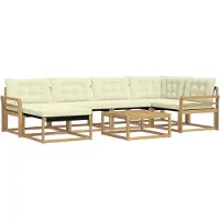 vidaXL Ensemble de canapés d'extérieur , 7 pièces, blanc et crème, 79 x 79 x 37 cm