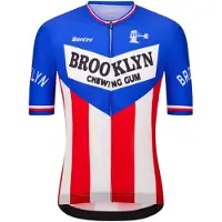 Santini Brooklyn Short Sleeve Jersey Bleu S