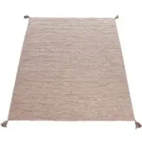 Tapis.fr Tapis tissé main Kilian beige 80x150 cm