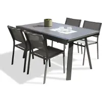DCB Groupe Ensemble repas de jardin 4 places en aluminium