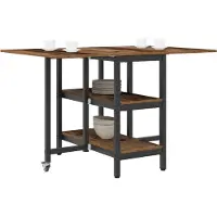 vidaXL Table de salle à manger 122 x 80 x 76,5 cm, bois reconstitué, aspect bois ancien, rectangulaire