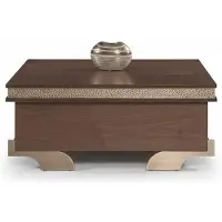 JVmoebel Table basse marron de style moderne et luxueux, avec un cadre en bois et des touches dorées