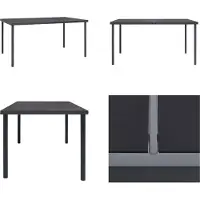 vidaXL Table de salle à manger d'extérieur anthracite 150 x 90 x 74 cm en acier - Table de jardin - Tables de jardin - Table d'extérieur - Tables d'extérieur