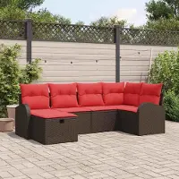 Prolenta Maison Exclusive - Ensemble de canapé de jardin, 6 places, en résine tressée marron