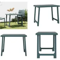 vidaXL Table de camping vert 79x56x64 cm PP aspect bois - Table de camping - Tables de camping - Table basse - Table de jardin