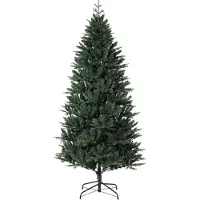 StarTech.com Sapin de Noël artificiel - 2,44 m - Aiguilles denses et réalistes - PE/PVC de haute qualité - Pied métallique stable - Montage rapide - Sans éclairage - Vert