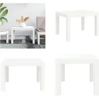 vidaXL Table de jardin blanche 59x47x40 cm PP - Table de jardin - Tables de jardin - Table d'extérieur - Table de terrasse