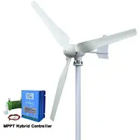 StarTech.com Éolienne - SM3-5000 horizontale - 5000 W - Régulateur de charge hybride 24 V - 3 pales - Démarrage à 2 m/s - Silencieuse - Blanche