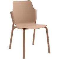 Rebecca Mobili Chaise de cuisine empilable Kador 83 x 56 x 47 cm, polypropylène, couleur moka, style moderne, lot de 2