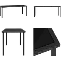 vidaXL Table de jardin noire 180 x 70 x 73 cm en rotin synthétique - Table de jardin - Tables de jardin - Table - Tables