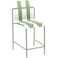 Rebecca Mobili Tabouret de bar haut Sareo 110 x 54 x 49 cm, fer et polypropylène, blanc et vert, style moderne, lot de 2