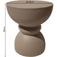 Rebecca Mobili Table basse moderne Dolomite 42,5 x 35 x 35 cm MGO brun moka