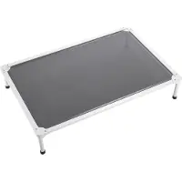 SucceBuy Lit surélevé pour animaux domestiques avec filet respirant XL Gris