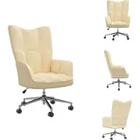 vidaXL Fauteuil relax velours blanc crème - Fauteuil