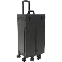 StarTech.com Valise de toilette à roulettes - Organiseur de valise - 4 tiroirs - Roulettes pivotantes à 360° - Poignée télescopique - Aluminium/ABS - 40 × 30 × 80 cm - 30 kg - Noir