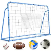 StarTech.com Filet de rebond pour football - Filet d'entraînement - 183 × 122 cm - Angle réglable - Cadre en acier robuste et antirouille - Montage rapide - Filet en PE - Bleu