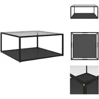 vidaXL Table basse transparente et noire 80 x 80 x 35 cm en verre trempé - Tables basses
