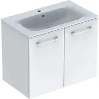 Geberit Selnova Square - Armoire lavabo 635x788x480 mm, avec lavabo, 2 portes, blanc brillant 501.256.00.1