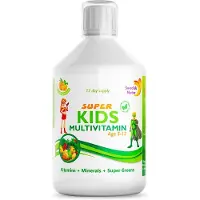 Swedish Supplements Swedish Nutra Super Kids Multivitamin - Multivitamines liquides pour enfants - Vitamines A,B,C,D,E - Calcium - Magnésium - Enfants 3+ - 500 ml