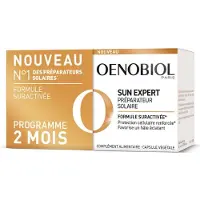 Oenobiol SUN EXPERT Préparateur Solaire - Protection cellulaire renforcée* - Favorise un hâle intense et éclatant - Complément Alimentaire 2x30 capsules - Programme 2 mois 30x2 pc(s) Capsule(S)