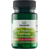 Swanson Health , Formule Probiotique Orale - Fraise Naturelle, 3 Milliards d'UFC, 30 Comprimés à Croquer