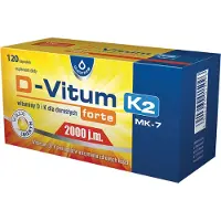 Oleofarm D-Vitum forte vitamine D et K pour adultes D3 2000 IE naturelle K2 MK-7 75 mcg 120 capsules