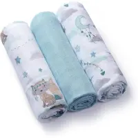 Babyono Natural Bamboo Diapers Blue couches lavables 70x70 cm 3 pcs