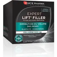 Forte pharma Expert Beauté Shots Anti-rides Lift-Filler Acide Hyaluronique et Collagène 10 Shots à boire