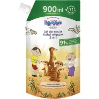Bambino Kids, gel lavant 2-en-1 pour le corps et les cheveux, Surykats, stock, 900 ml