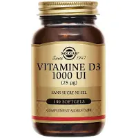 Solgar Vitamine D 1000 UI Défenses Immunitaires Os/Cartilages 100 capsules