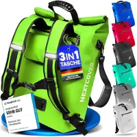 Nextcover 3in1 Bicycle Bag Single for Carrier [PVC free] | Waterproof Bicycle Bag, Backpack and Shoulder Bag 25L | Ideal for Laptop and Weekly Purchases | Bicycle Bag Single | Bicycle Bags