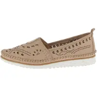 Andrea conti Mocassins pour femme en cuir perforé avec semelle amovible 1885909, pointure : 41 EU, couleur : beige