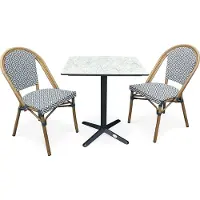 DCB Groupe Ensemble repas de jardin 2 places en acier et plateau en HPL